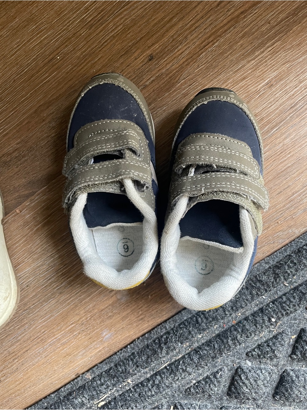 Cat & Jack Navy and Olive Hook-and-Loop Toddler Sneakers